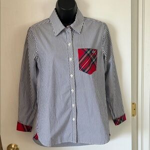 Vineyard Vines Striped Blue and White blouse